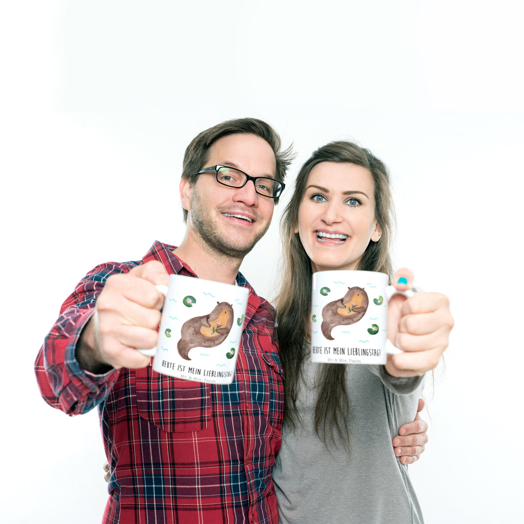 Tasse Otter mit Seerose Otter Seeotter See Otter Becher, Kaffeetasse, Kaffeebecher, Tee, Frühstück, Büro  Otter,  Fischotter,  Seeotter
