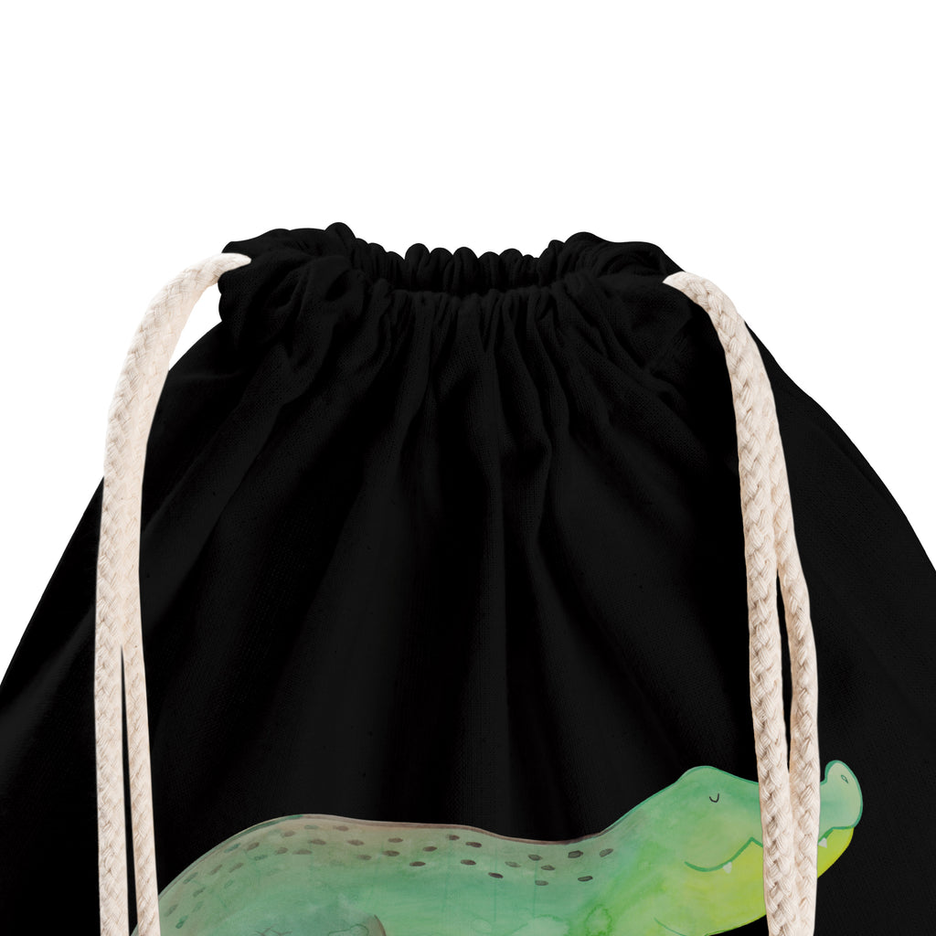 Sportbeutel Krokodil Turnbeutel, Beutel, Sporttasche, Tasche, Stoffbeutel, Meerestiere, Meer, Urlaub, Krokodil, Krokodile, verrückt sein, spontan sein, Abenteuerlust, Reiselust, Freundin, beste Freundin, Lieblingsmensch