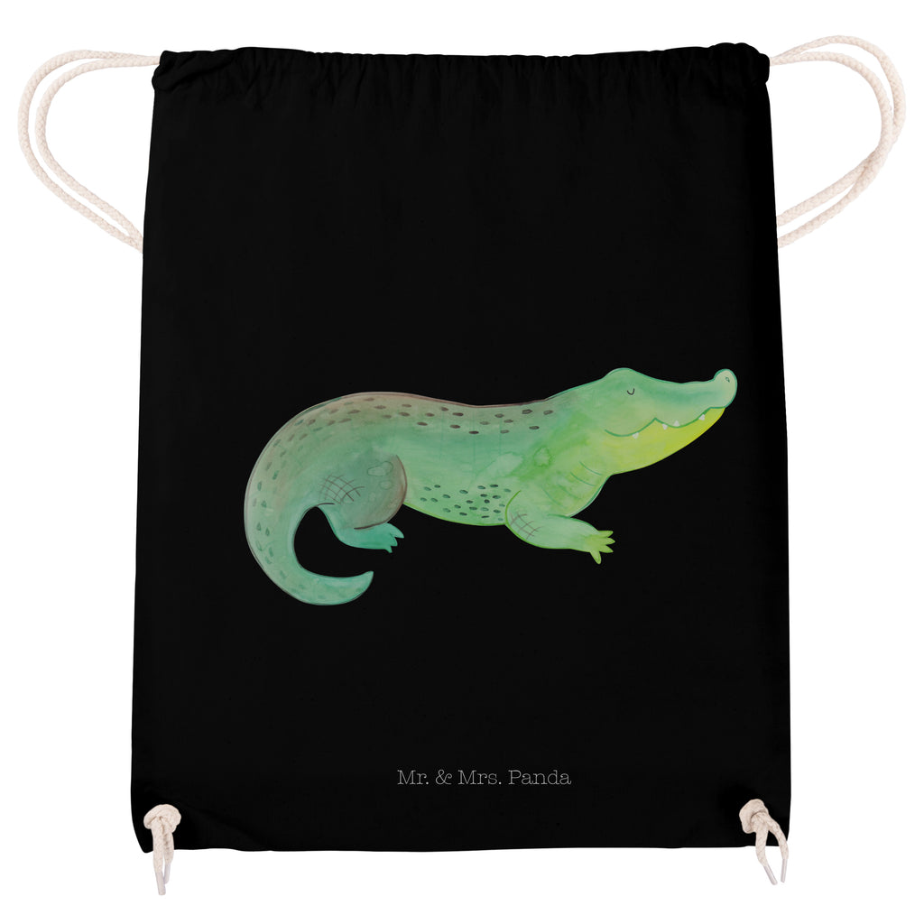 Sportbeutel Krokodil Turnbeutel, Beutel, Sporttasche, Tasche, Stoffbeutel, Meerestiere, Meer, Urlaub, Krokodil, Krokodile, verrückt sein, spontan sein, Abenteuerlust, Reiselust, Freundin, beste Freundin, Lieblingsmensch