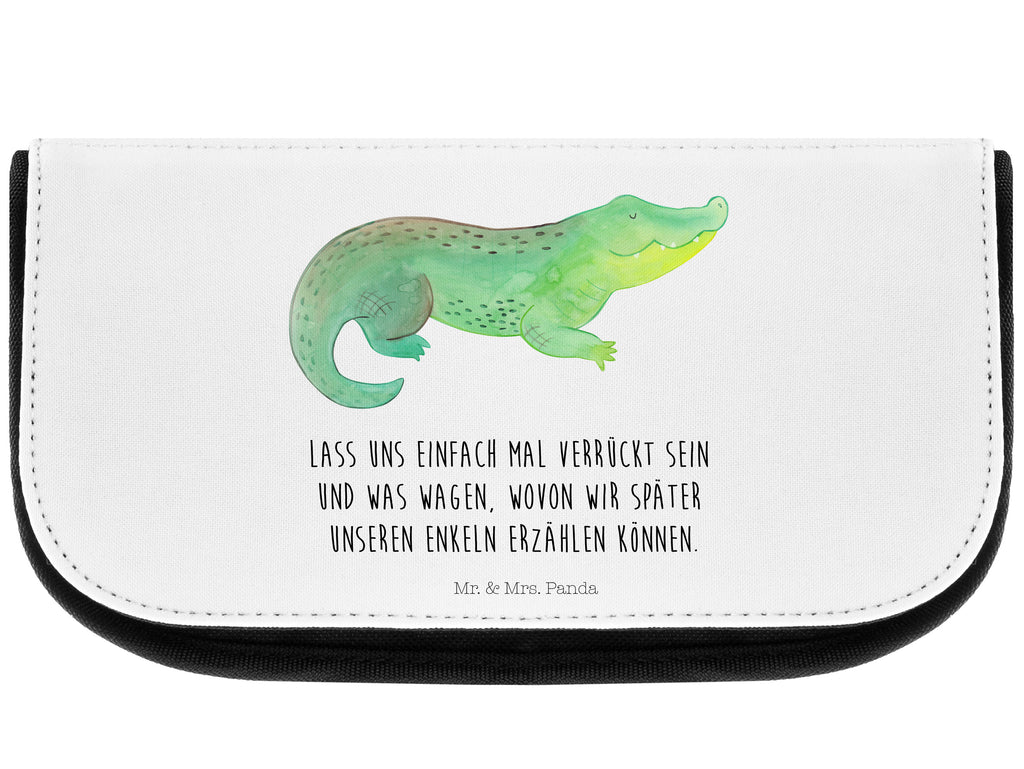 Kosmetiktasche Krokodil Kosmetikbeutel, Kulturtasche, Kulturbeutel, Schminktasche, Make-Up Tasche, Meerestiere, Meer, Urlaub, Krokodil, Krokodile, verrückt sein, spontan sein, Abenteuerlust, Reiselust, Freundin, beste Freundin, Lieblingsmensch