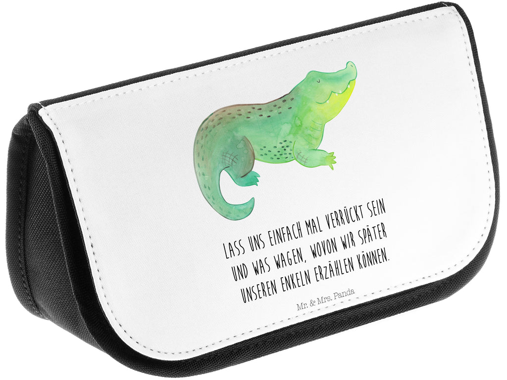 Kosmetiktasche Krokodil Kosmetikbeutel, Kulturtasche, Kulturbeutel, Schminktasche, Make-Up Tasche, Meerestiere, Meer, Urlaub, Krokodil, Krokodile, verrückt sein, spontan sein, Abenteuerlust, Reiselust, Freundin, beste Freundin, Lieblingsmensch