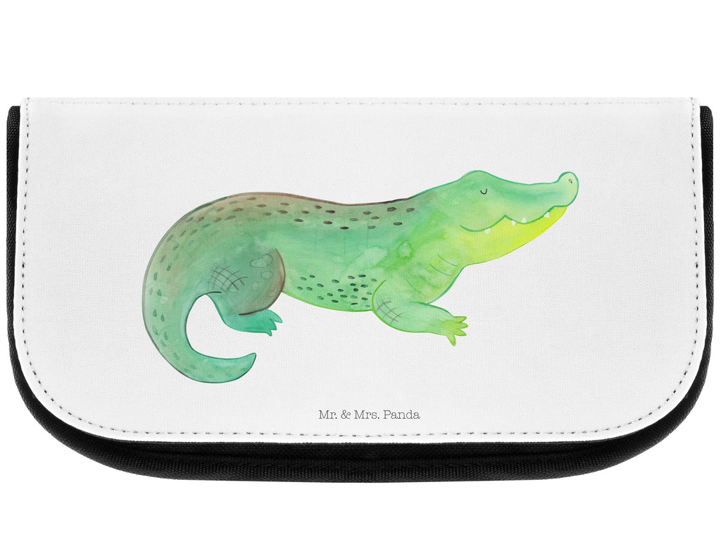 Kosmetiktasche Krokodil Kosmetikbeutel, Kulturtasche, Kulturbeutel, Schminktasche, Make-Up Tasche, Meerestiere, Meer, Urlaub, Krokodil, Krokodile, verrückt sein, spontan sein, Abenteuerlust, Reiselust, Freundin, beste Freundin, Lieblingsmensch