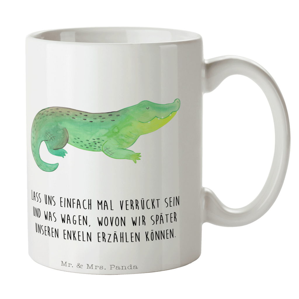 Tasse Krokodil Krokodil, Krokodile, verrückt sein, spontan sein, Abenteuerlust, Reiselust, Freundin, beste Freundin, Lieblingsmensch Becher, Kaffeetasse, Kaffeebecher, Tee, Frühstück, Büro  Meerestiere, Meer, Urlaub
