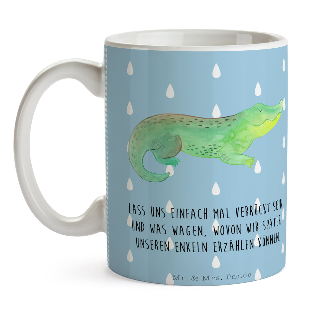 Tasse Krokodil Krokodil, Krokodile, verrückt sein, spontan sein, Abenteuerlust, Reiselust, Freundin, beste Freundin, Lieblingsmensch Becher, Kaffeetasse, Kaffeebecher, Tee, Frühstück, Büro  Meerestiere, Meer, Urlaub