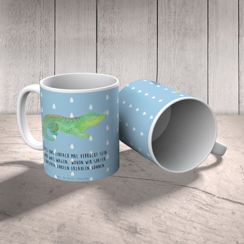 Tasse Krokodil Krokodil, Krokodile, verrückt sein, spontan sein, Abenteuerlust, Reiselust, Freundin, beste Freundin, Lieblingsmensch Becher, Kaffeetasse, Kaffeebecher, Tee, Frühstück, Büro  Meerestiere, Meer, Urlaub