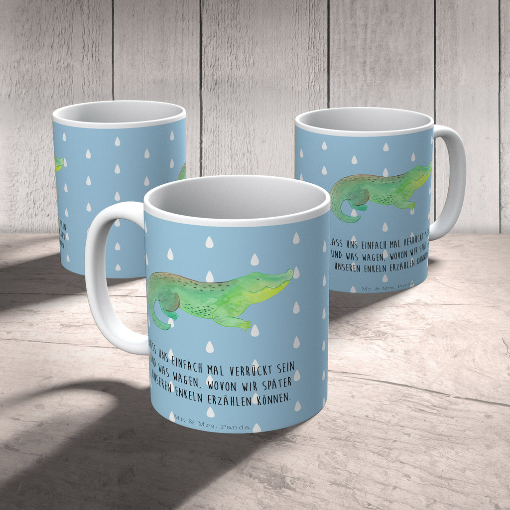 Tasse Krokodil Krokodil, Krokodile, verrückt sein, spontan sein, Abenteuerlust, Reiselust, Freundin, beste Freundin, Lieblingsmensch Becher, Kaffeetasse, Kaffeebecher, Tee, Frühstück, Büro  Meerestiere, Meer, Urlaub