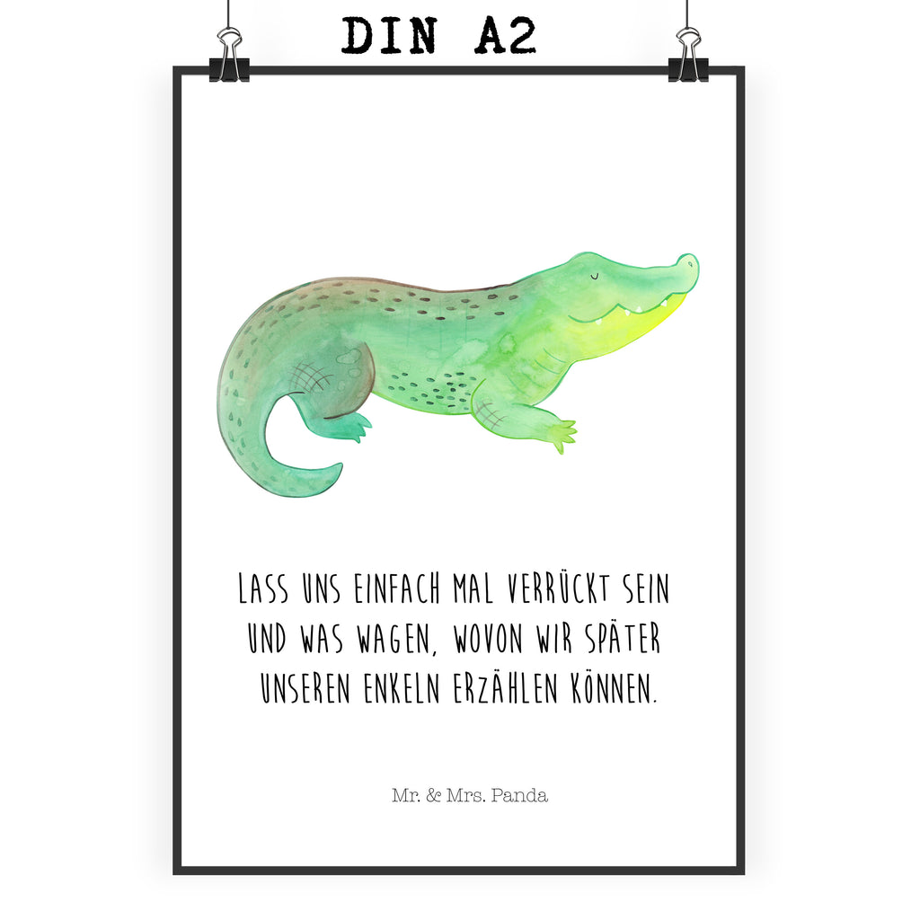 Poster Krokodil Poster, Wandposter, Bild, Wanddeko, Küchenposter, Kinderposter, Wanddeko Bild, Raumdekoration, Wanddekoration, Handgemaltes Poster, Mr. & Mrs. Panda Poster, Designposter, Kunstdruck, Posterdruck, Meerestiere, Meer, Urlaub, Krokodil, Krokodile, verrückt sein, spontan sein, Abenteuerlust, Reiselust, Freundin, beste Freundin, Lieblingsmensch