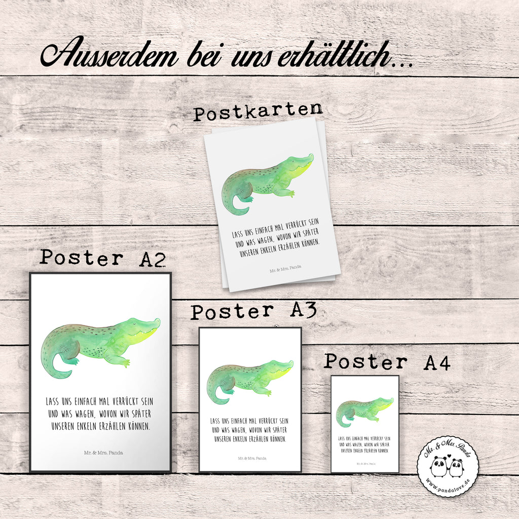 Poster Krokodil Poster, Wandposter, Bild, Wanddeko, Küchenposter, Kinderposter, Wanddeko Bild, Raumdekoration, Wanddekoration, Handgemaltes Poster, Mr. & Mrs. Panda Poster, Designposter, Kunstdruck, Posterdruck, Meerestiere, Meer, Urlaub, Krokodil, Krokodile, verrückt sein, spontan sein, Abenteuerlust, Reiselust, Freundin, beste Freundin, Lieblingsmensch