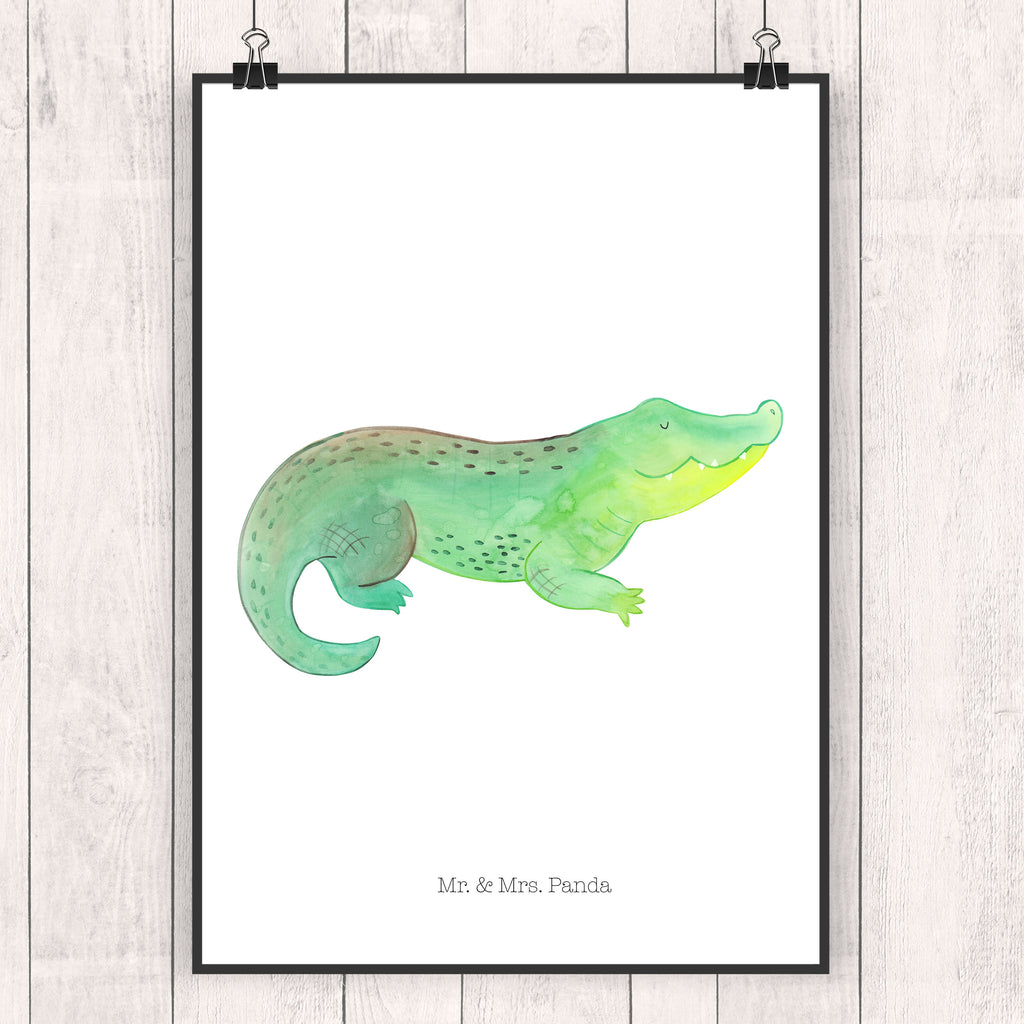 Poster Krokodil Poster, Wandposter, Bild, Wanddeko, Küchenposter, Kinderposter, Wanddeko Bild, Raumdekoration, Wanddekoration, Handgemaltes Poster, Mr. & Mrs. Panda Poster, Designposter, Kunstdruck, Posterdruck, Meerestiere, Meer, Urlaub, Krokodil, Krokodile, verrückt sein, spontan sein, Abenteuerlust, Reiselust, Freundin, beste Freundin, Lieblingsmensch