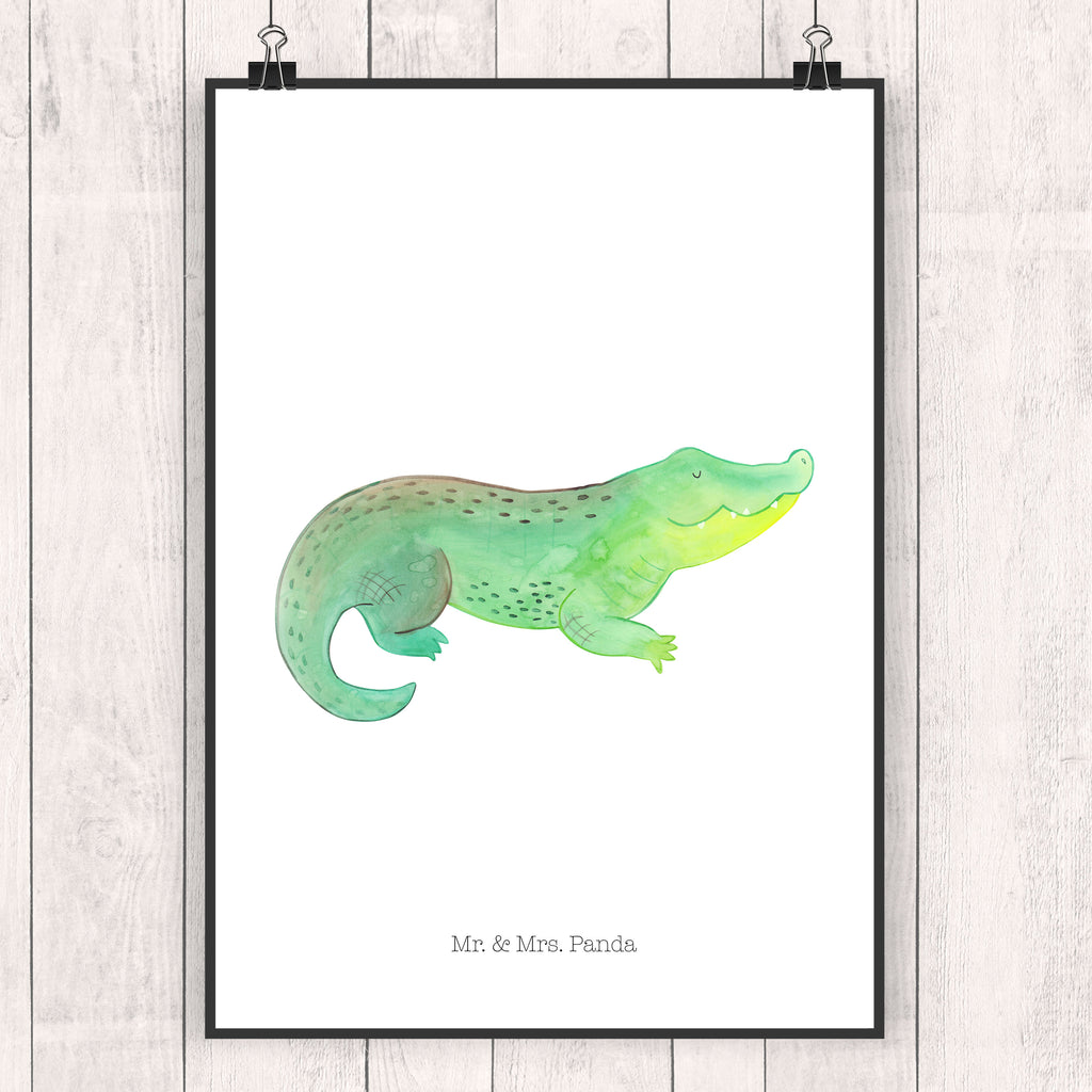Poster Krokodil Poster, Wandposter, Bild, Wanddeko, Küchenposter, Kinderposter, Wanddeko Bild, Raumdekoration, Wanddekoration, Handgemaltes Poster, Mr. & Mrs. Panda Poster, Designposter, Kunstdruck, Posterdruck, Meerestiere, Meer, Urlaub, Krokodil, Krokodile, verrückt sein, spontan sein, Abenteuerlust, Reiselust, Freundin, beste Freundin, Lieblingsmensch