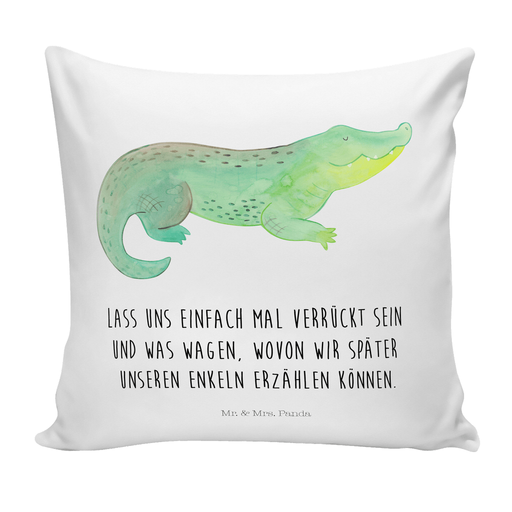 40x40 Kissen Krokodil Kissenhülle, Kopfkissen, Sofakissen, Dekokissen, Motivkissen, Meerestiere, Meer, Urlaub, Krokodil, Krokodile, verrückt sein, spontan sein, Abenteuerlust, Reiselust, Freundin, beste Freundin, Lieblingsmensch