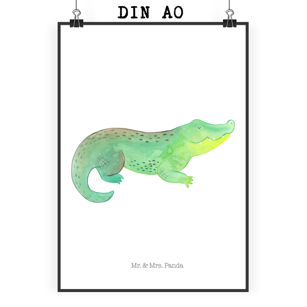 Poster Krokodil Poster, Wandposter, Bild, Wanddeko, Küchenposter, Kinderposter, Wanddeko Bild, Raumdekoration, Wanddekoration, Handgemaltes Poster, Mr. & Mrs. Panda Poster, Designposter, Kunstdruck, Posterdruck, Meerestiere, Meer, Urlaub, Krokodil, Krokodile, verrückt sein, spontan sein, Abenteuerlust, Reiselust, Freundin, beste Freundin, Lieblingsmensch