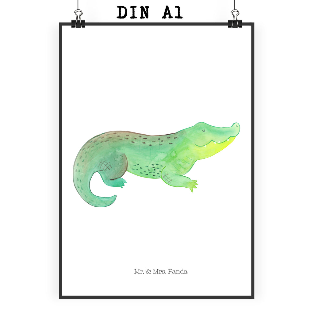 Poster Krokodil Poster, Wandposter, Bild, Wanddeko, Küchenposter, Kinderposter, Wanddeko Bild, Raumdekoration, Wanddekoration, Handgemaltes Poster, Mr. & Mrs. Panda Poster, Designposter, Kunstdruck, Posterdruck, Meerestiere, Meer, Urlaub, Krokodil, Krokodile, verrückt sein, spontan sein, Abenteuerlust, Reiselust, Freundin, beste Freundin, Lieblingsmensch