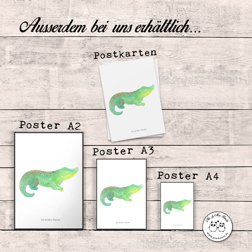 Poster Krokodil Poster, Wandposter, Bild, Wanddeko, Küchenposter, Kinderposter, Wanddeko Bild, Raumdekoration, Wanddekoration, Handgemaltes Poster, Mr. & Mrs. Panda Poster, Designposter, Kunstdruck, Posterdruck, Meerestiere, Meer, Urlaub, Krokodil, Krokodile, verrückt sein, spontan sein, Abenteuerlust, Reiselust, Freundin, beste Freundin, Lieblingsmensch