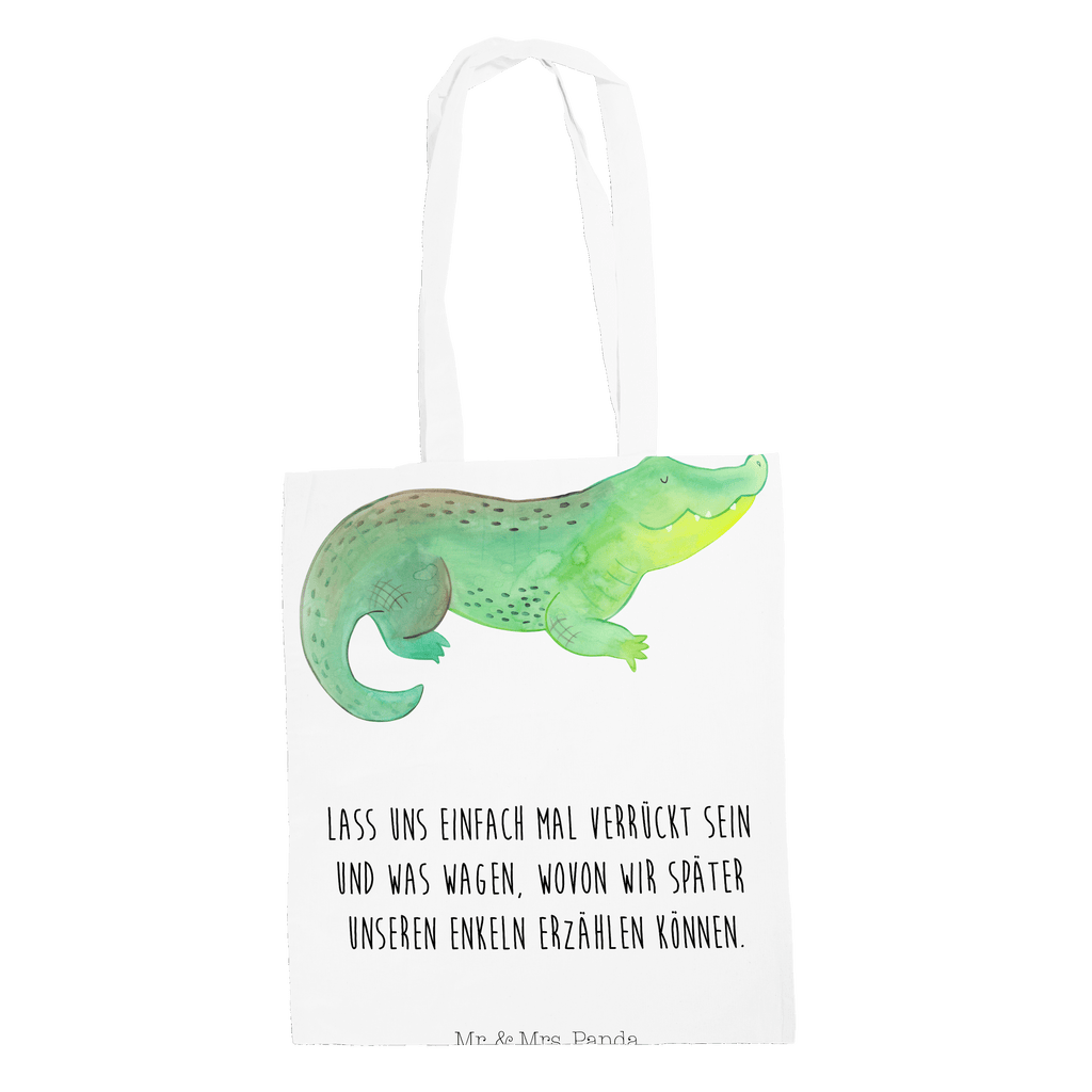 Tragetasche Krokodil Beuteltasche, Beutel, Einkaufstasche, Jutebeutel, Stoffbeutel, Meerestiere, Meer, Urlaub, Krokodil, Krokodile, verrückt sein, spontan sein, Abenteuerlust, Reiselust, Freundin, beste Freundin, Lieblingsmensch