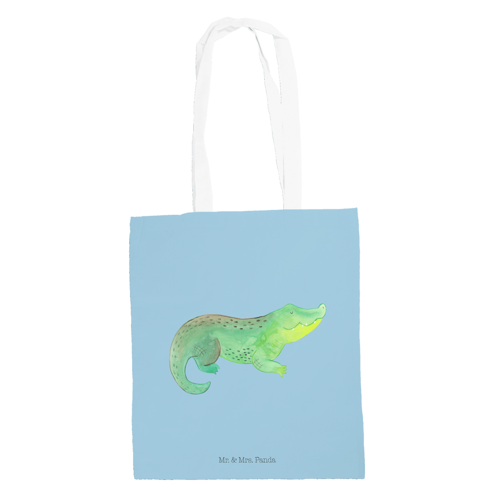 Tragetasche Krokodil Beuteltasche, Beutel, Einkaufstasche, Jutebeutel, Stoffbeutel, Meerestiere, Meer, Urlaub, Krokodil, Krokodile, verrückt sein, spontan sein, Abenteuerlust, Reiselust, Freundin, beste Freundin, Lieblingsmensch