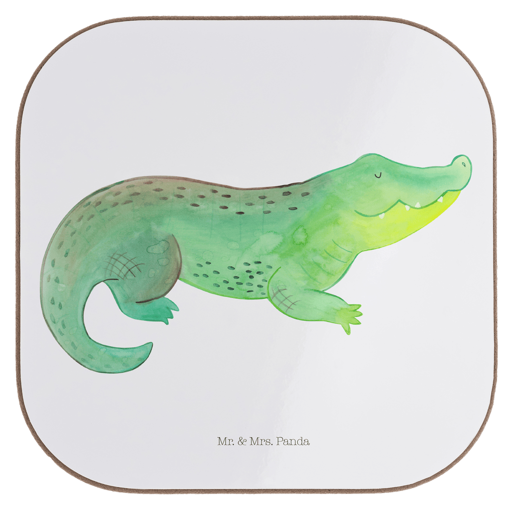 Quadratische Untersetzer Krokodil Bierdeckel, Glasuntersetzer, Untersetzer Gläser, Getränkeuntersetzer, Meerestiere, Meer, Urlaub, Krokodil, Krokodile, verrückt sein, spontan sein, Abenteuerlust, Reiselust, Freundin, beste Freundin, Lieblingsmensch