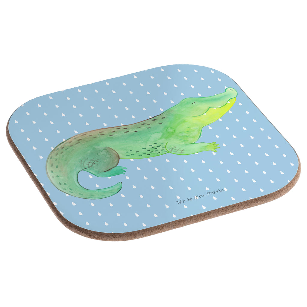 Quadratische Untersetzer Krokodil Bierdeckel, Glasuntersetzer, Untersetzer Gläser, Getränkeuntersetzer, Meerestiere, Meer, Urlaub, Krokodil, Krokodile, verrückt sein, spontan sein, Abenteuerlust, Reiselust, Freundin, beste Freundin, Lieblingsmensch