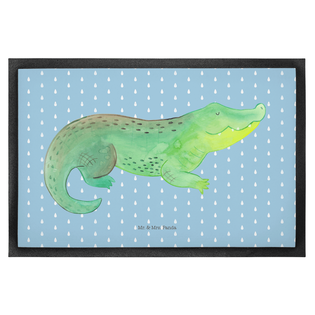 Fußmatte Krokodil Krokodil, Krokodile, verrückt sein, spontan sein, Abenteuerlust, Reiselust, Freundin, beste Freundin, Lieblingsmensch Türvorleger, Schmutzmatte, Fußabtreter, Matte, Schmutzfänger, Fußabstreifer, Schmutzfangmatte, Türmatte, Motivfußmatte,  Haustürmatte, Vorleger  Meerestiere, Meer, Urlaub