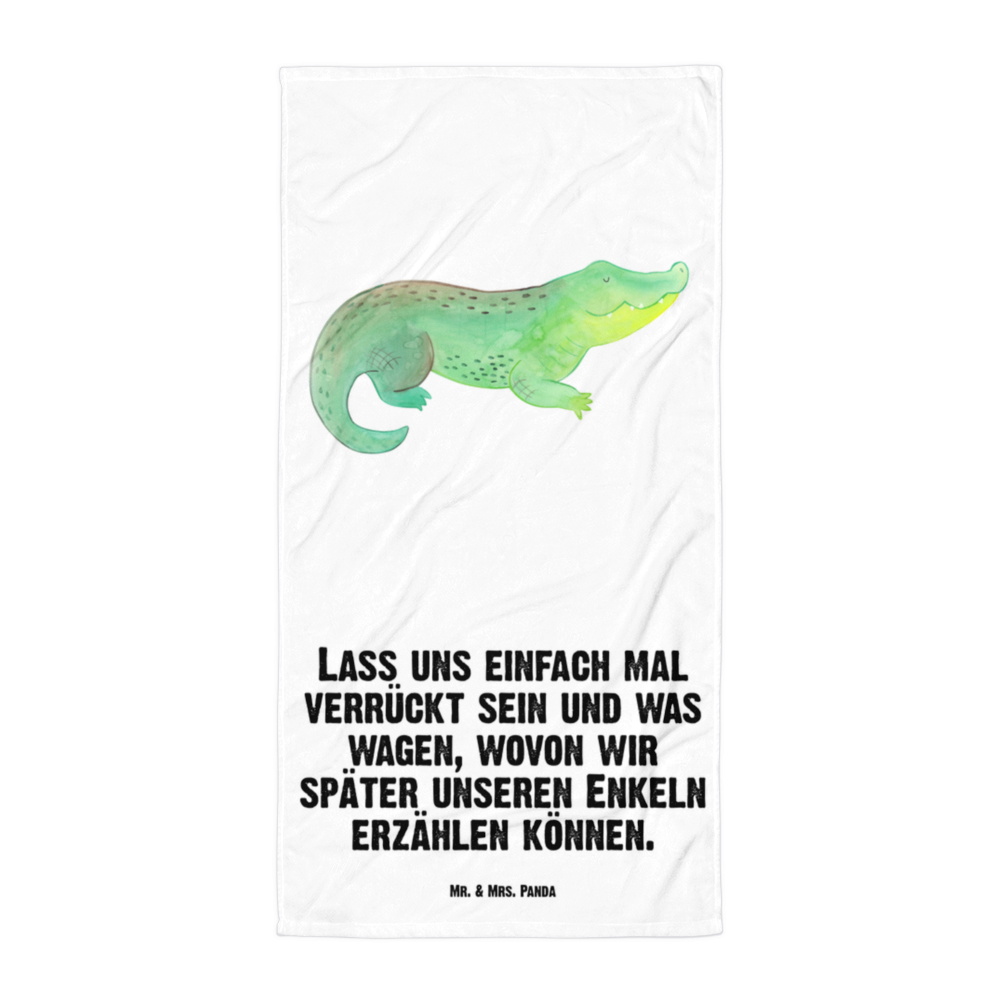 XL Badehandtuch Krokodil Handtuch, Badetuch, Duschtuch, Strandtuch, Saunatuch, Meerestiere, Meer, Urlaub, Krokodil, Krokodile, verrückt sein, spontan sein, Abenteuerlust, Reiselust, Freundin, beste Freundin, Lieblingsmensch