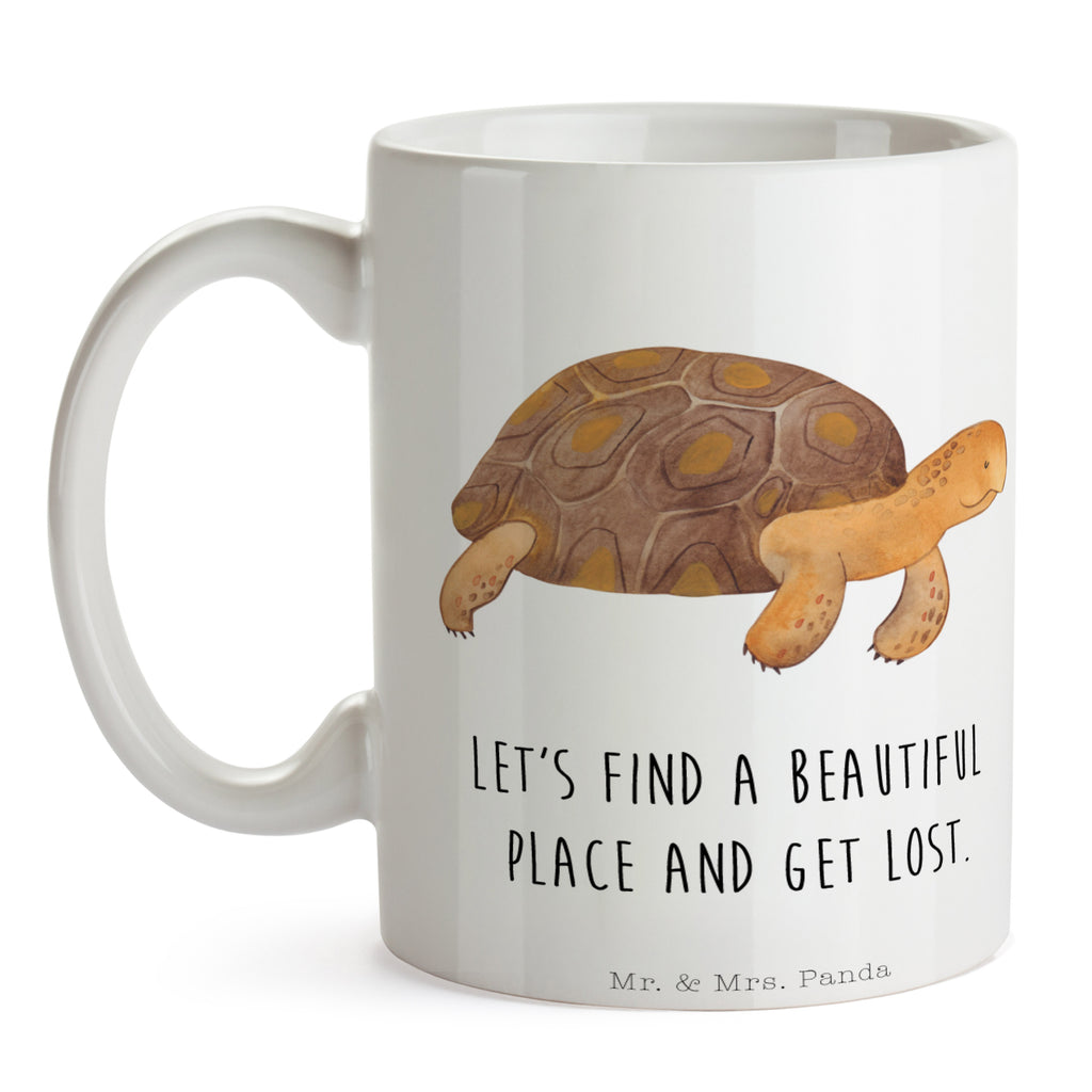 Tasse Schildkröte marschiert Schildkröte, Schildkröten, get lost, Abenteuer, Reiselust, Inspiration, Neustart, Motivation, Lieblingsmensch	 Becher, Kaffeetasse, Kaffeebecher, Tee, Frühstück, Büro  Meerestiere, Meer, Urlaub