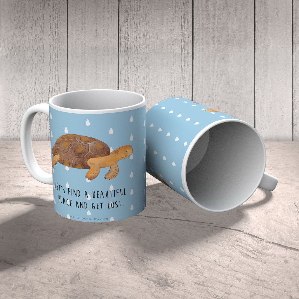 Tasse Schildkröte marschiert Schildkröte, Schildkröten, get lost, Abenteuer, Reiselust, Inspiration, Neustart, Motivation, Lieblingsmensch	 Becher, Kaffeetasse, Kaffeebecher, Tee, Frühstück, Büro  Meerestiere, Meer, Urlaub