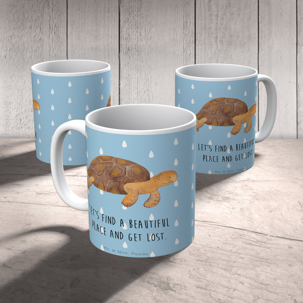 Tasse Schildkröte marschiert Schildkröte, Schildkröten, get lost, Abenteuer, Reiselust, Inspiration, Neustart, Motivation, Lieblingsmensch	 Becher, Kaffeetasse, Kaffeebecher, Tee, Frühstück, Büro  Meerestiere, Meer, Urlaub