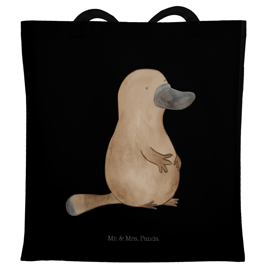 Tragetasche Schnabeltier mutig Beuteltasche, Beutel, Einkaufstasche, Jutebeutel, Stoffbeutel, Meerestiere, Meer, Urlaub, Schnabeltier, Mut, mutig, Lebensweisheit, Schnabeltiere, Motivation, Training, Büro, Arbeit, Neuanfang, Neustart, Weltreise, Raodtrip