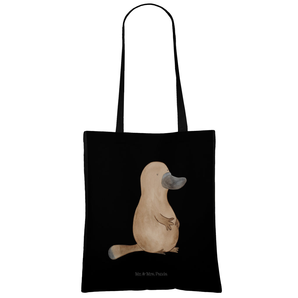 Tragetasche Schnabeltier mutig Beuteltasche, Beutel, Einkaufstasche, Jutebeutel, Stoffbeutel, Meerestiere, Meer, Urlaub, Schnabeltier, Mut, mutig, Lebensweisheit, Schnabeltiere, Motivation, Training, Büro, Arbeit, Neuanfang, Neustart, Weltreise, Raodtrip