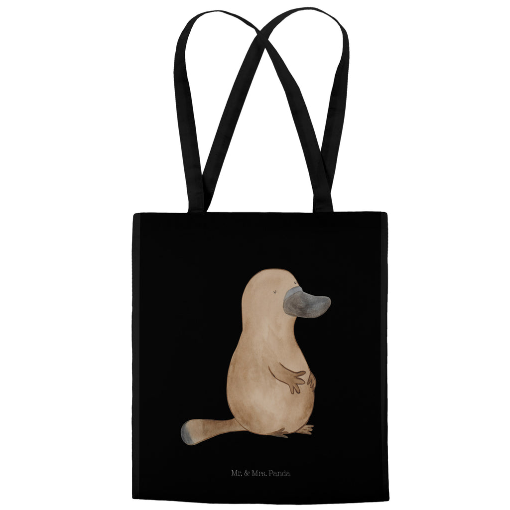 Tragetasche Schnabeltier mutig Beuteltasche, Beutel, Einkaufstasche, Jutebeutel, Stoffbeutel, Meerestiere, Meer, Urlaub, Schnabeltier, Mut, mutig, Lebensweisheit, Schnabeltiere, Motivation, Training, Büro, Arbeit, Neuanfang, Neustart, Weltreise, Raodtrip