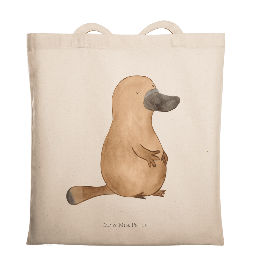 Tragetasche Schnabeltier mutig Beuteltasche, Beutel, Einkaufstasche, Jutebeutel, Stoffbeutel, Meerestiere, Meer, Urlaub, Schnabeltier, Mut, mutig, Lebensweisheit, Schnabeltiere, Motivation, Training, Büro, Arbeit, Neuanfang, Neustart, Weltreise, Raodtrip