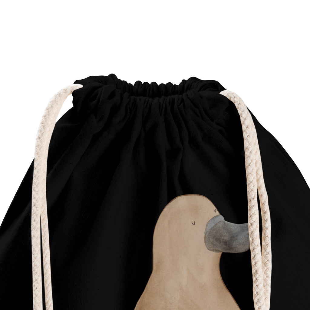 Sportbeutel Schnabeltier mutig Turnbeutel, Beutel, Sporttasche, Tasche, Stoffbeutel, Meerestiere, Meer, Urlaub, Schnabeltier, Mut, mutig, Lebensweisheit, Schnabeltiere, Motivation, Training, Büro, Arbeit, Neuanfang, Neustart, Weltreise, Raodtrip