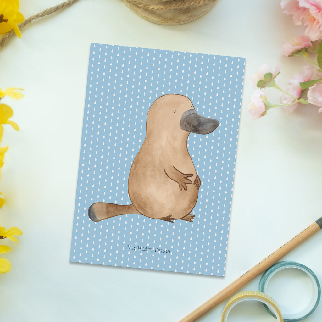 Postkarte Schnabeltier mutig Geschenkkarte, Grußkarte, Karte, Einladung, Ansichtskarte, Geburtstagskarte, Einladungskarte, Dankeskarte, Meerestiere, Meer, Urlaub, Schnabeltier, Mut, mutig, Lebensweisheit, Schnabeltiere, Motivation, Training, Büro, Arbeit, Neuanfang, Neustart, Weltreise, Raodtrip