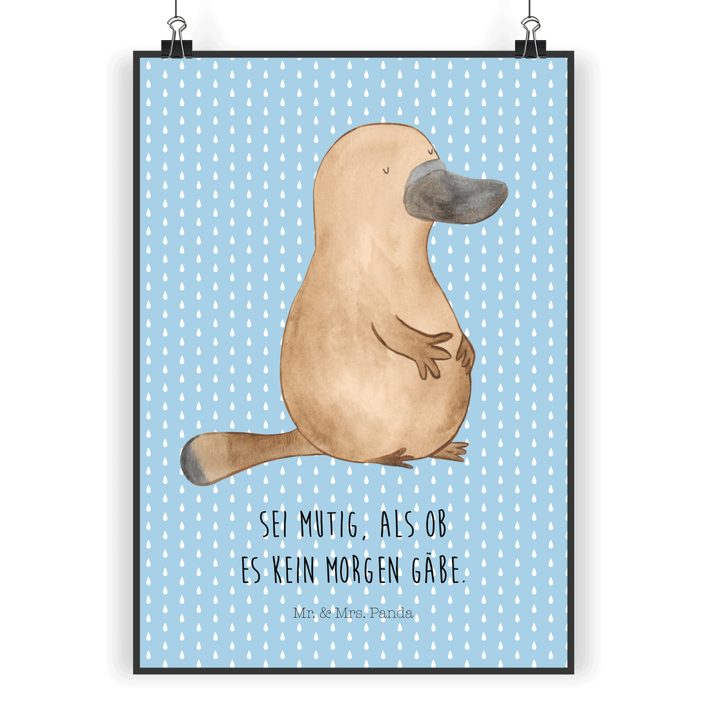 Poster Schnabeltier mutig Poster, Wandposter, Bild, Wanddeko, Küchenposter, Kinderposter, Wanddeko Bild, Raumdekoration, Wanddekoration, Handgemaltes Poster, Mr. & Mrs. Panda Poster, Designposter, Kunstdruck, Posterdruck, Meerestiere, Meer, Urlaub, Schnabeltier, Mut, mutig, Lebensweisheit, Schnabeltiere, Motivation, Training, Büro, Arbeit, Neuanfang, Neustart, Weltreise, Raodtrip