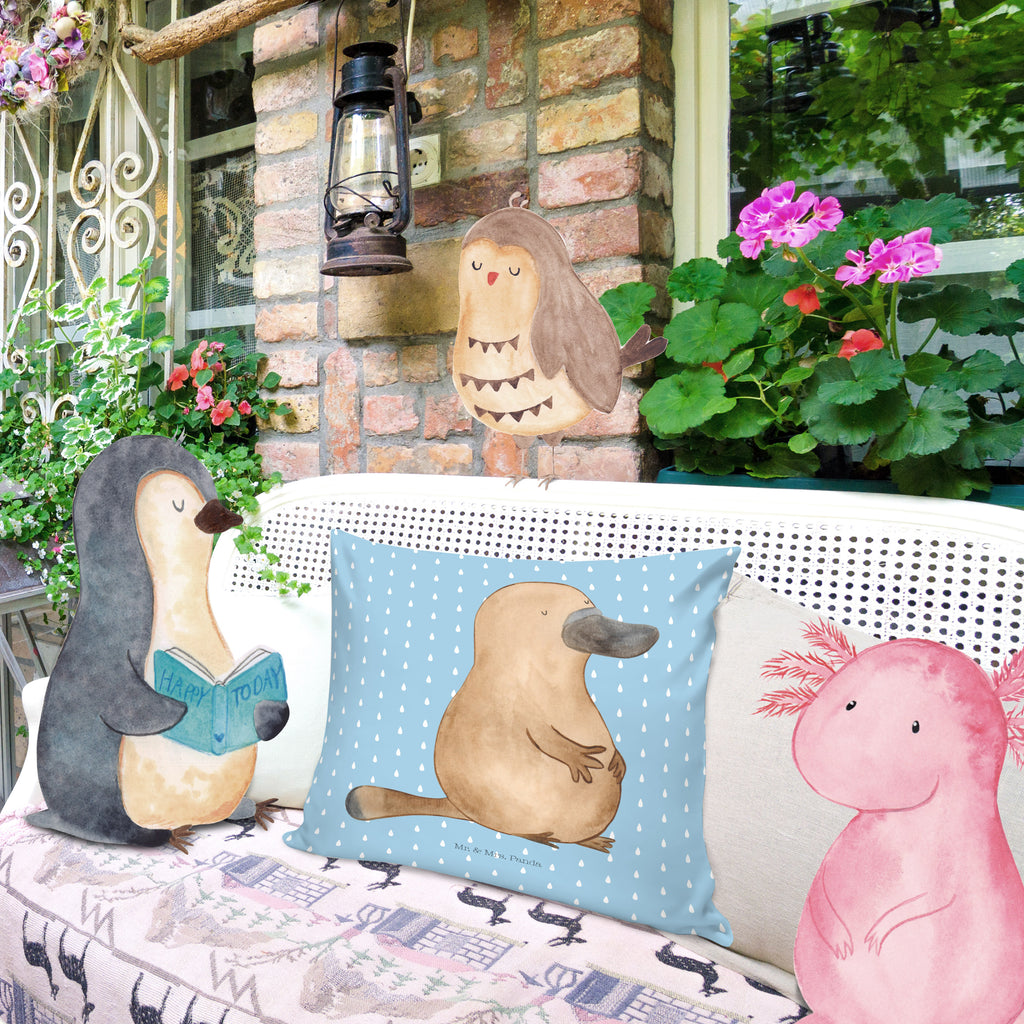 40x40 Kissen Schnabeltier mutig Kissenhülle, Kopfkissen, Sofakissen, Dekokissen, Motivkissen, Meerestiere, Meer, Urlaub, Schnabeltier, Mut, mutig, Lebensweisheit, Schnabeltiere, Motivation, Training, Büro, Arbeit, Neuanfang, Neustart, Weltreise, Raodtrip