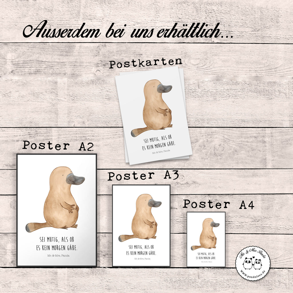 Poster Schnabeltier mutig Poster, Wandposter, Bild, Wanddeko, Küchenposter, Kinderposter, Wanddeko Bild, Raumdekoration, Wanddekoration, Handgemaltes Poster, Mr. & Mrs. Panda Poster, Designposter, Kunstdruck, Posterdruck, Meerestiere, Meer, Urlaub, Schnabeltier, Mut, mutig, Lebensweisheit, Schnabeltiere, Motivation, Training, Büro, Arbeit, Neuanfang, Neustart, Weltreise, Raodtrip