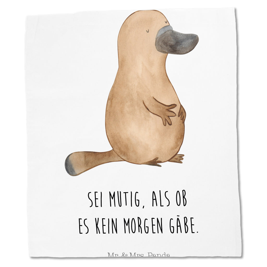 Tragetasche Schnabeltier mutig Beuteltasche, Beutel, Einkaufstasche, Jutebeutel, Stoffbeutel, Meerestiere, Meer, Urlaub, Schnabeltier, Mut, mutig, Lebensweisheit, Schnabeltiere, Motivation, Training, Büro, Arbeit, Neuanfang, Neustart, Weltreise, Raodtrip