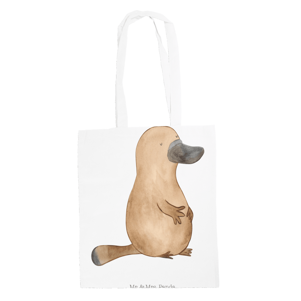Tragetasche Schnabeltier mutig Beuteltasche, Beutel, Einkaufstasche, Jutebeutel, Stoffbeutel, Meerestiere, Meer, Urlaub, Schnabeltier, Mut, mutig, Lebensweisheit, Schnabeltiere, Motivation, Training, Büro, Arbeit, Neuanfang, Neustart, Weltreise, Raodtrip
