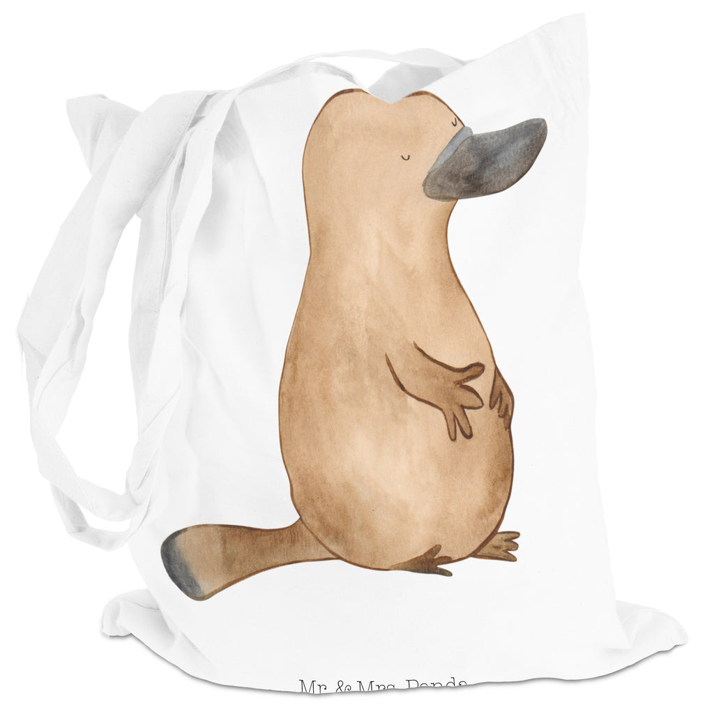 Tragetasche Schnabeltier mutig Beuteltasche, Beutel, Einkaufstasche, Jutebeutel, Stoffbeutel, Meerestiere, Meer, Urlaub, Schnabeltier, Mut, mutig, Lebensweisheit, Schnabeltiere, Motivation, Training, Büro, Arbeit, Neuanfang, Neustart, Weltreise, Raodtrip