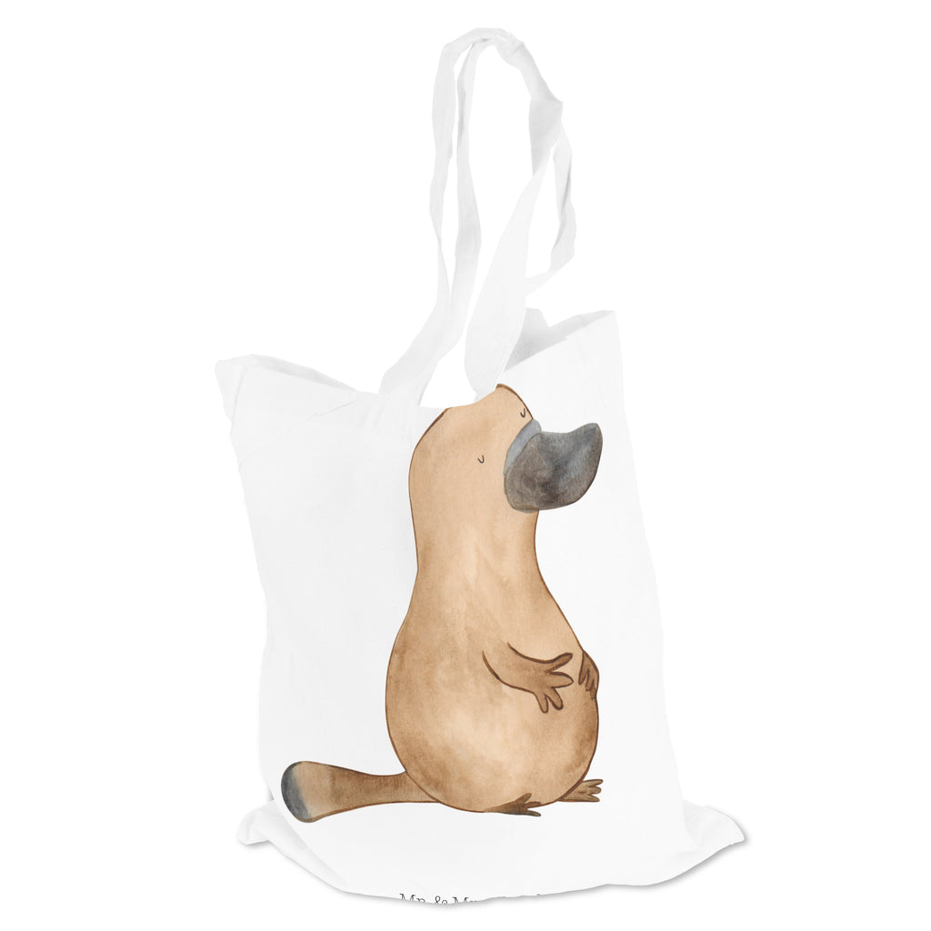 Tragetasche Schnabeltier mutig Beuteltasche, Beutel, Einkaufstasche, Jutebeutel, Stoffbeutel, Meerestiere, Meer, Urlaub, Schnabeltier, Mut, mutig, Lebensweisheit, Schnabeltiere, Motivation, Training, Büro, Arbeit, Neuanfang, Neustart, Weltreise, Raodtrip