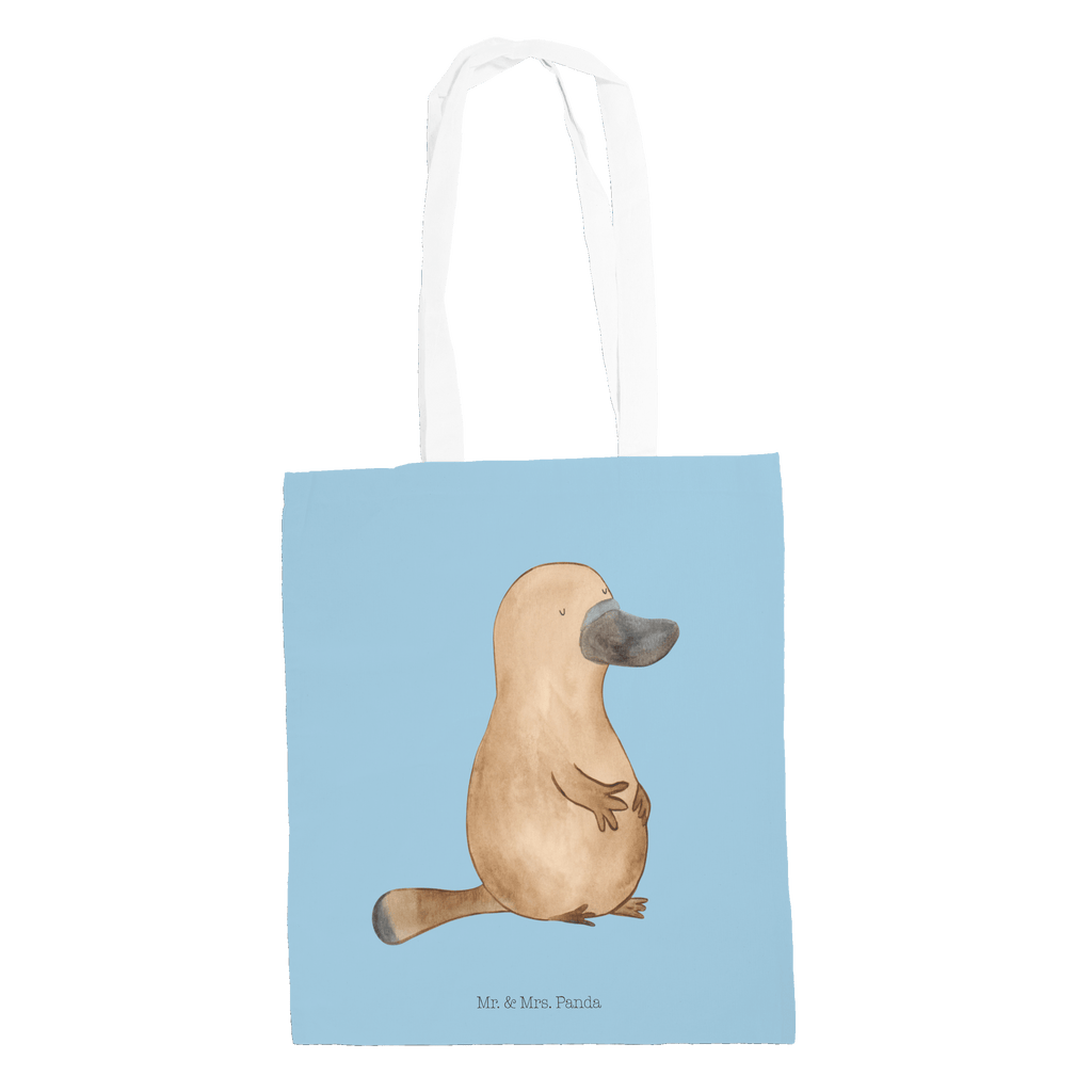 Tragetasche Schnabeltier mutig Beuteltasche, Beutel, Einkaufstasche, Jutebeutel, Stoffbeutel, Meerestiere, Meer, Urlaub, Schnabeltier, Mut, mutig, Lebensweisheit, Schnabeltiere, Motivation, Training, Büro, Arbeit, Neuanfang, Neustart, Weltreise, Raodtrip