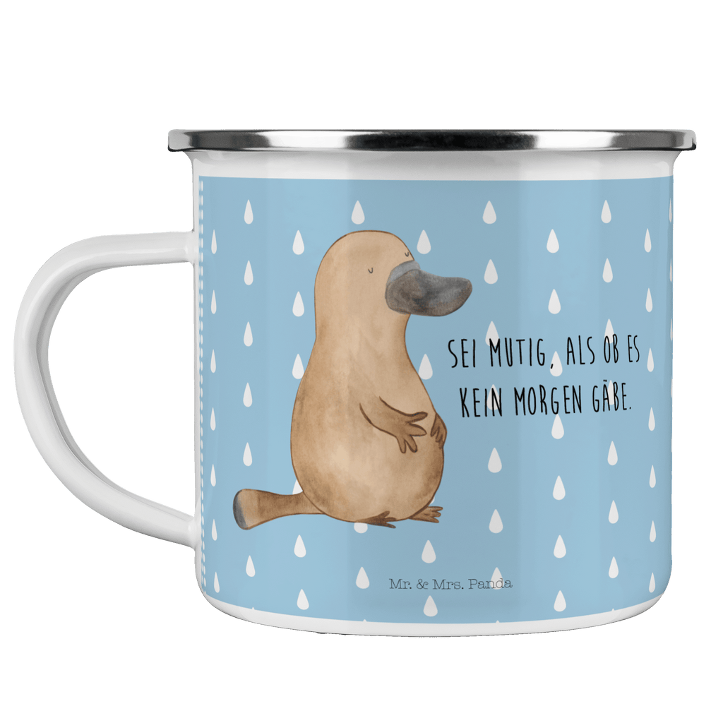 Camping Emaille Tasse Schnabeltier mutig Campingtasse, Trinkbecher, Metalltasse, Outdoor Tasse, Emaille Trinkbecher, Blechtasse Outdoor, Emaille Campingbecher, Edelstahl Trinkbecher, Metalltasse für Camping, Kaffee Blechtasse, Camping Tasse Metall, Meerestiere, Meer, Urlaub, Schnabeltier, Mut, mutig, Lebensweisheit, Schnabeltiere, Motivation, Training, Büro, Arbeit, Neuanfang, Neustart, Weltreise, Raodtrip