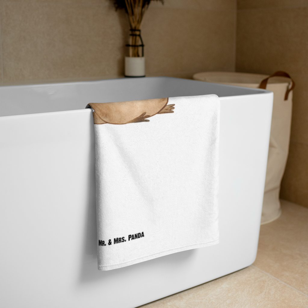 XL Badehandtuch Schnabeltier mutig Handtuch, Badetuch, Duschtuch, Strandtuch, Saunatuch, Meerestiere, Meer, Urlaub, Schnabeltier, Mut, mutig, Lebensweisheit, Schnabeltiere, Motivation, Training, Büro, Arbeit, Neuanfang, Neustart, Weltreise, Raodtrip