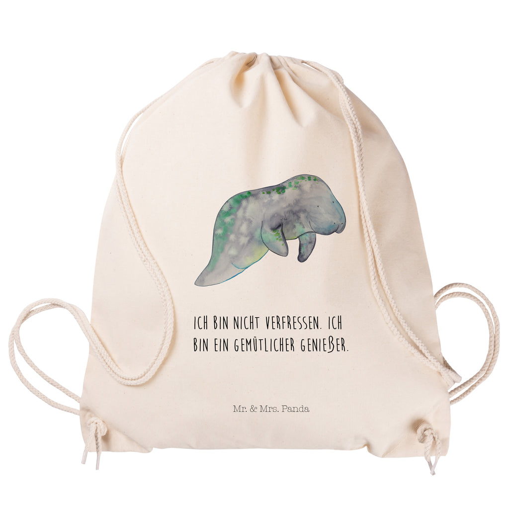 Sportbeutel Seekuh chillt Turnbeutel, Beutel, Sporttasche, Tasche, Stoffbeutel, Meerestiere, Meer, Urlaub, Seekuh, Seekühe, Diät, Abnehmen, Zucker, Diätwahn, Essen, Süßigkeiten