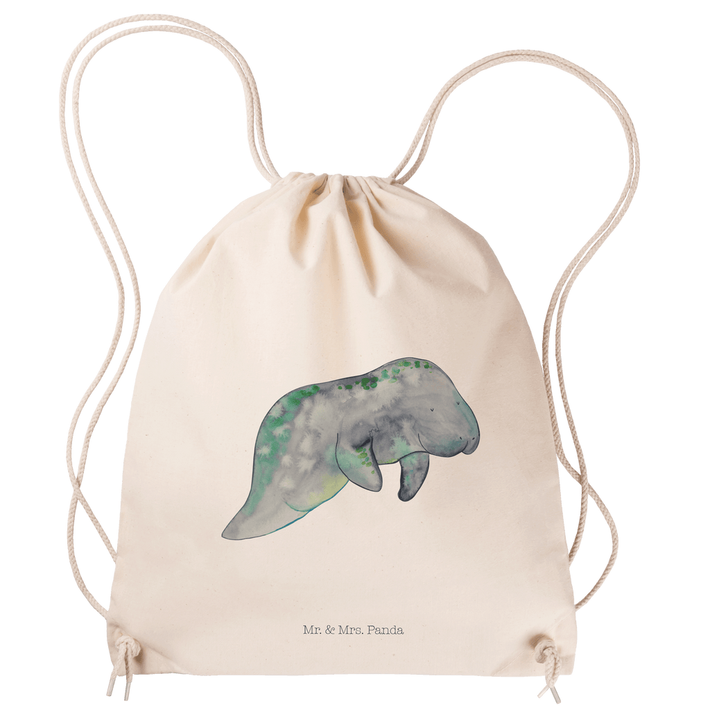 Sportbeutel Seekuh chillt Turnbeutel, Beutel, Sporttasche, Tasche, Stoffbeutel, Meerestiere, Meer, Urlaub, Seekuh, Seekühe, Diät, Abnehmen, Zucker, Diätwahn, Essen, Süßigkeiten