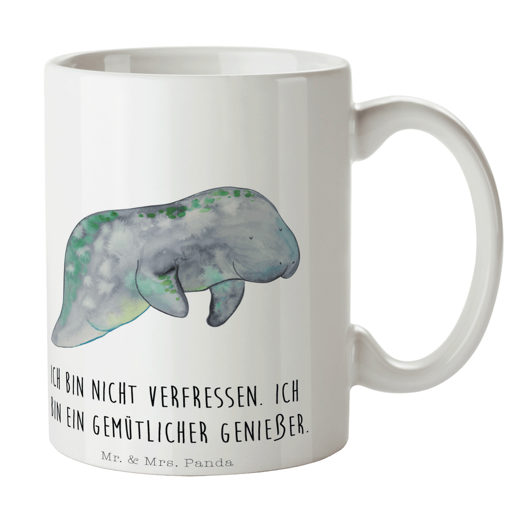 Tasse Seekuh chillt Seekuh, Seekühe, Diät, Abnehmen, Zucker, Diätwahn, Essen, Süßigkeiten Becher, Kaffeetasse, Kaffeebecher, Tee, Frühstück, Büro  Meerestiere, Meer, Urlaub