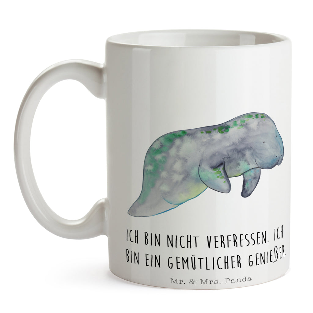 Tasse Seekuh chillt Seekuh, Seekühe, Diät, Abnehmen, Zucker, Diätwahn, Essen, Süßigkeiten Becher, Kaffeetasse, Kaffeebecher, Tee, Frühstück, Büro  Meerestiere, Meer, Urlaub