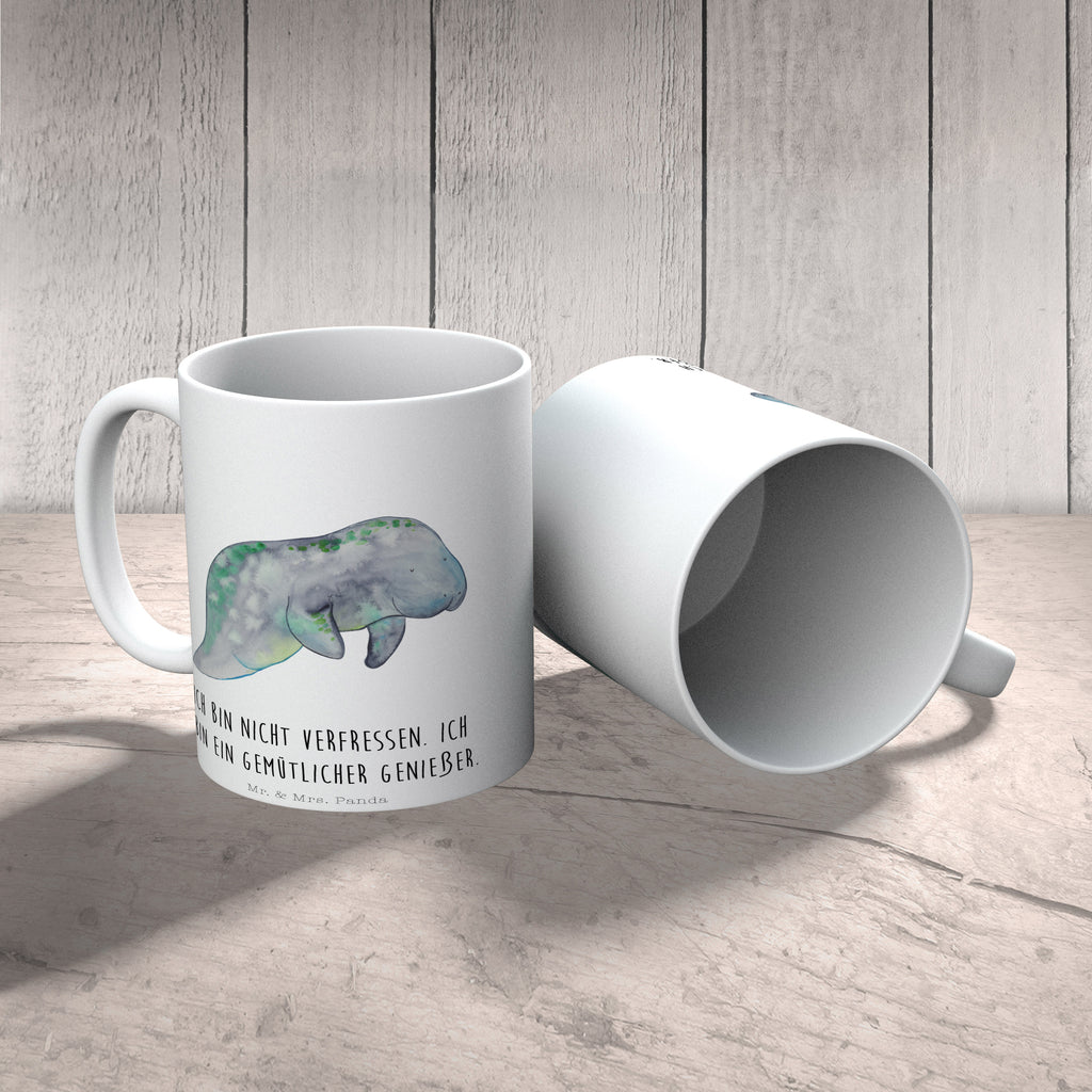 Tasse Seekuh chillt Seekuh, Seekühe, Diät, Abnehmen, Zucker, Diätwahn, Essen, Süßigkeiten Becher, Kaffeetasse, Kaffeebecher, Tee, Frühstück, Büro  Meerestiere, Meer, Urlaub