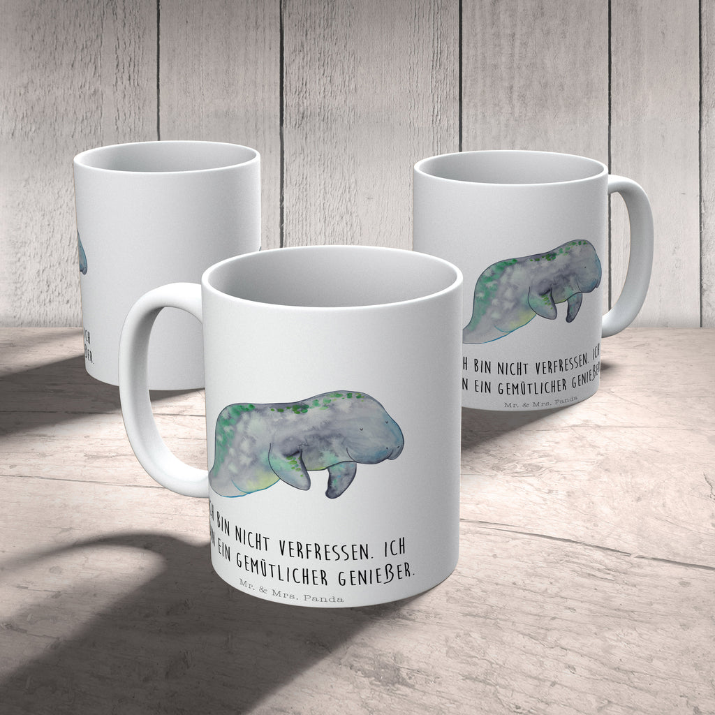 Tasse Seekuh chillt Seekuh, Seekühe, Diät, Abnehmen, Zucker, Diätwahn, Essen, Süßigkeiten Becher, Kaffeetasse, Kaffeebecher, Tee, Frühstück, Büro  Meerestiere, Meer, Urlaub
