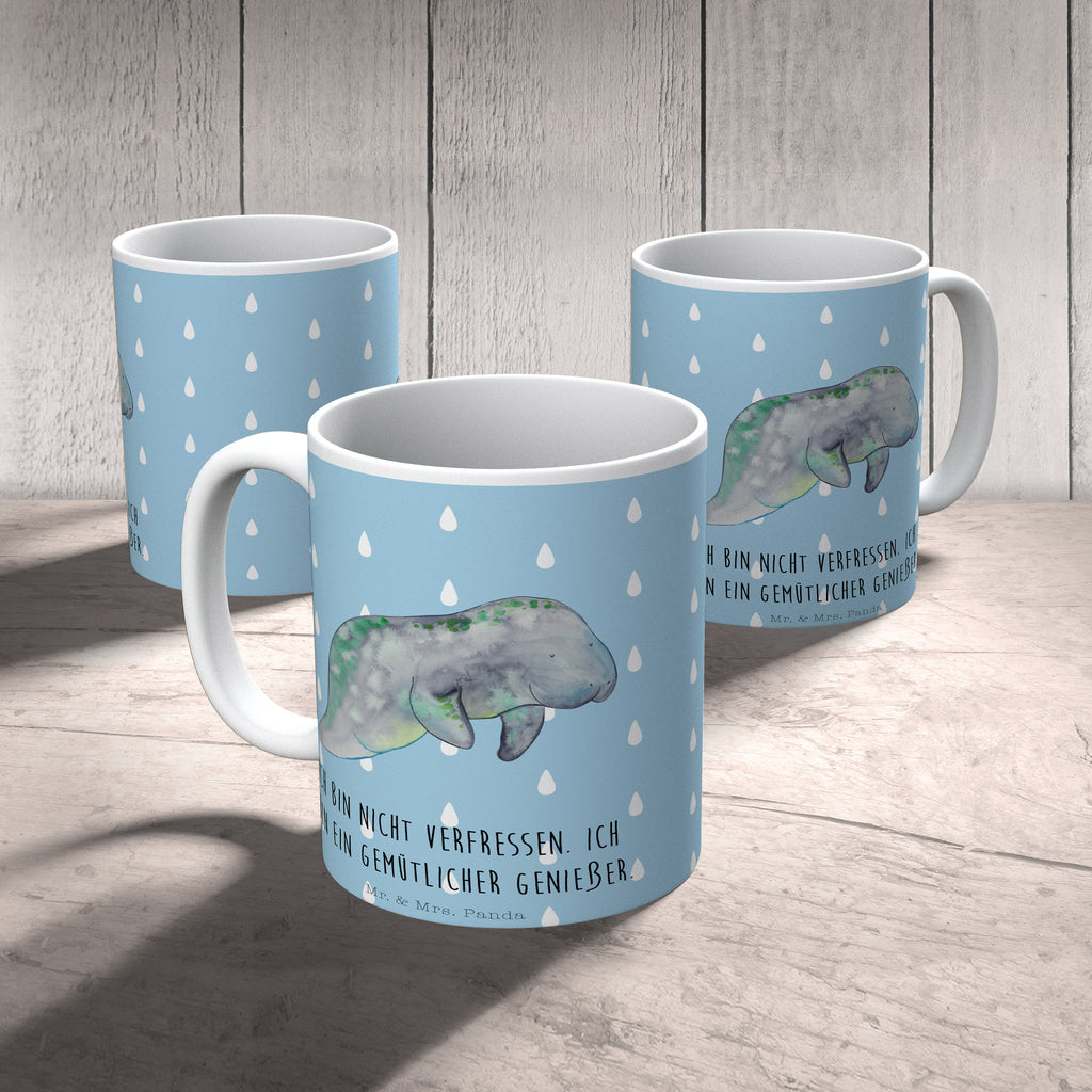 Tasse Seekuh chillt Seekuh, Seekühe, Diät, Abnehmen, Zucker, Diätwahn, Essen, Süßigkeiten Becher, Kaffeetasse, Kaffeebecher, Tee, Frühstück, Büro  Meerestiere, Meer, Urlaub